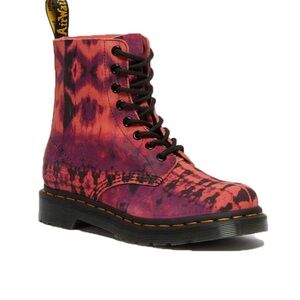 Rare Dr Martens 1460 Pascal Purple Dye Tye Real Leather Boots Size 5. NEW